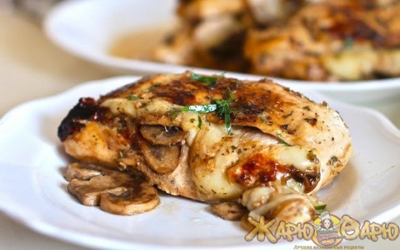 Курица с грибами и сыром рецепт
